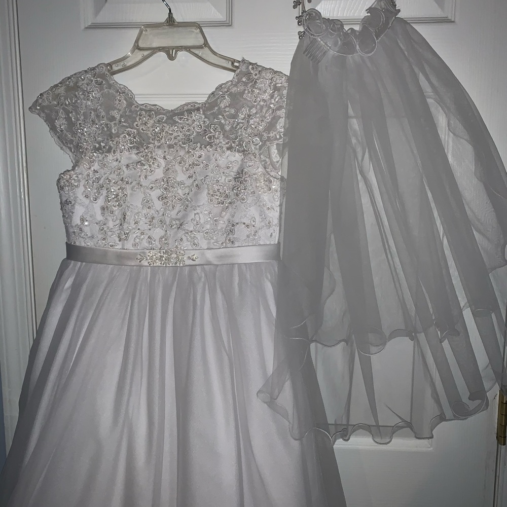 Gorgeous Communion Dress white with veil